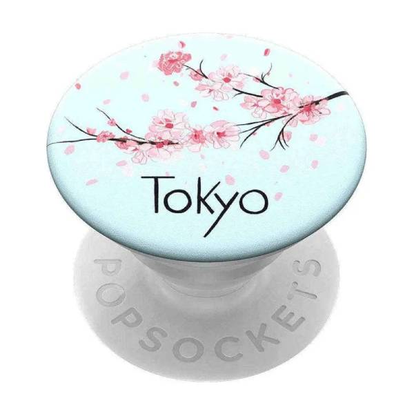 POPSOCKET 801019 PopSocket Tokyo, Light Blue with Pink Flowers