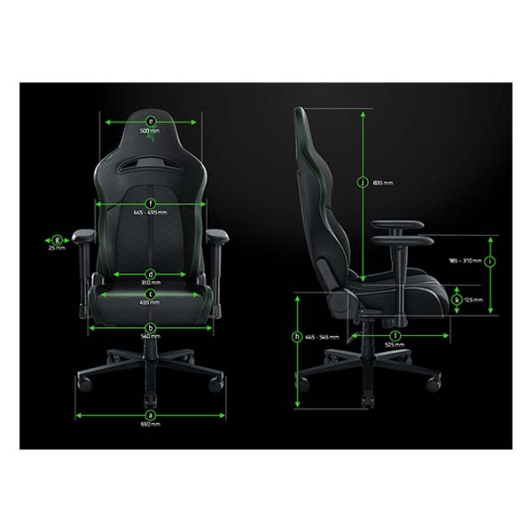 RAZER 1.28.80.02.023 Enki Gaming Chair, Black/Green | Razer| Image 2