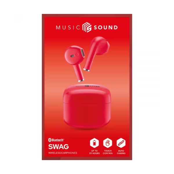 CELLULAR LINE BTMSTWSSWAGR Music Sound Ασύρματα Ακουστικά, Κόκκινο | Cellular-line| Image 2