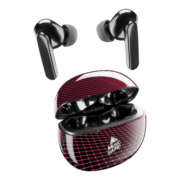 CELLULAR LINE BTMSTWSINEAR1 Music Sound True Wireless Headphones, Black/Red | Cellular-line| Image 2