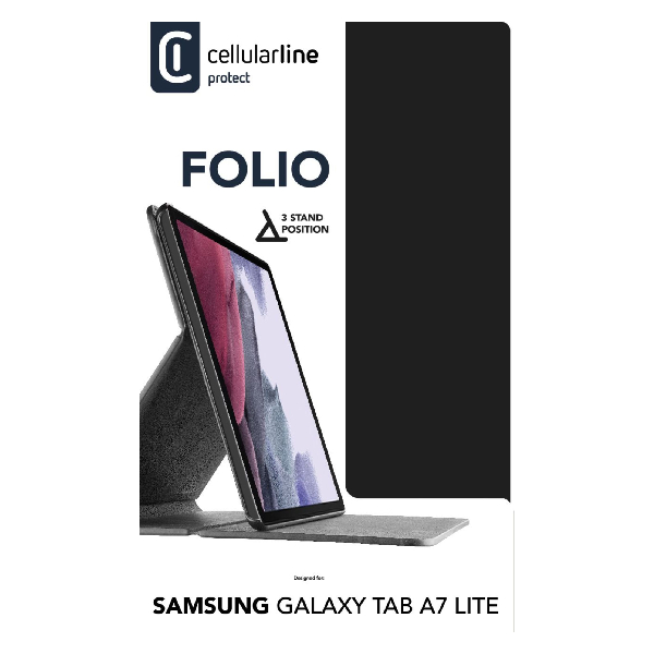 CELLULAR LINE Folio Case for Galaxy Tab A7, Lite Black  | Cellular-line| Image 3