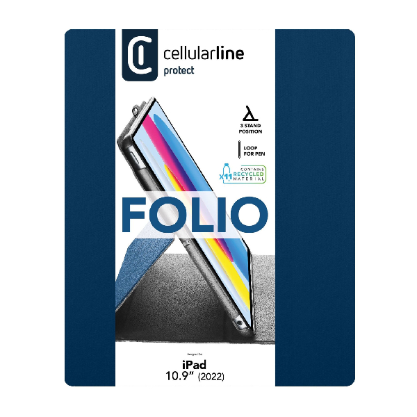 CELLULAR LINE Folio Case for iPad 10.9, Blue | Cellular-line| Image 3