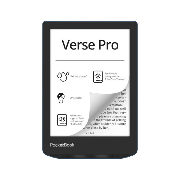 POCKETBOOK PB634-A-WW E-Book Reader Verse Pro Azure, Black