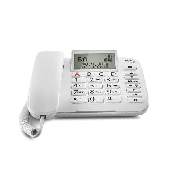 GIGASET DL380 Corded Telephone, White