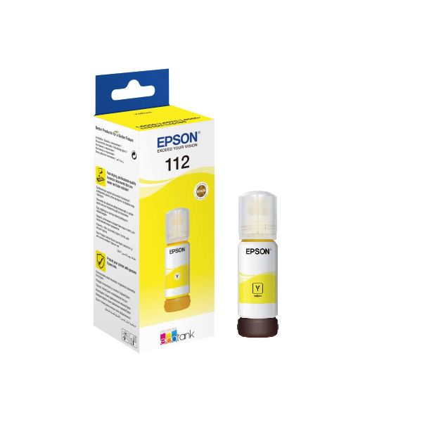 EPSON 112 Ecotank Pigment Ink Bottle, Yellow | Epson| Image 2