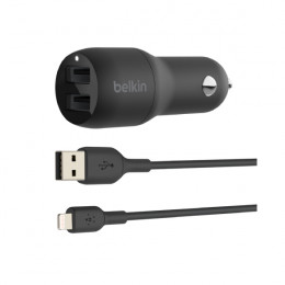 BELKIN Διπλός Φορτιστής Αυτοκινήτου USB-A 24W και Καλώδιο USB-A σε Lightning | Belkin
