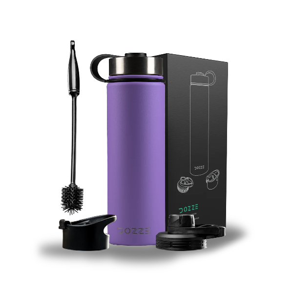 DOZZE Voyager Water Bottle Travel Thermos, 620 ml Lavender Purple