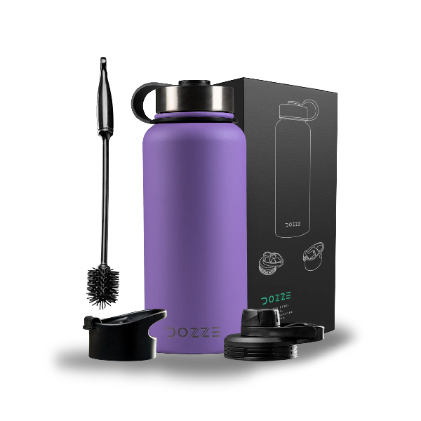 DOZZE Adventurer Water Bottle Travel Thermos, 945 ml Lavender Purple