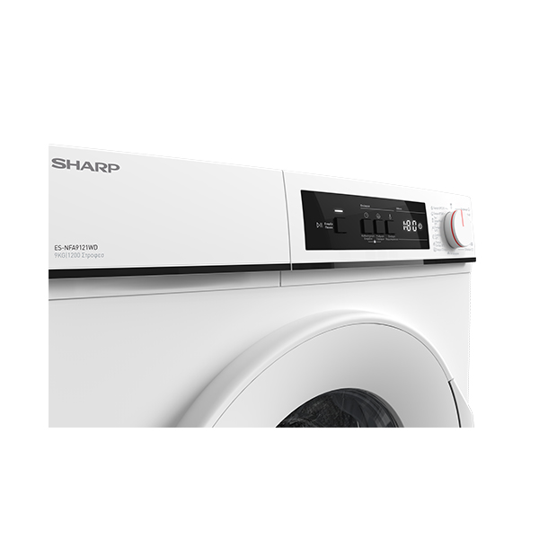 SHARP ESNFA9121WDEE Washing Machine 9kg, White | Sharp| Image 4