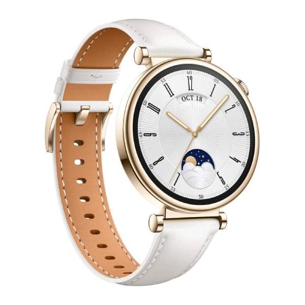 HUAWEI 55020BJB Watch GT 4 Smartwatch 41mm,  Gold with White Leather Strap | Huawei| Image 2