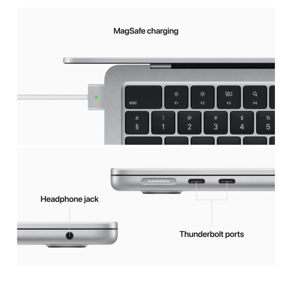 APPLE MLY03GR/A MacBook Air Laptop, 13.6", Silver | Apple| Image 3