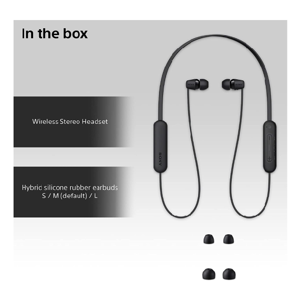 SONY WIC100B.CE7 In-Ear Wireless Headphones, Black | Sony| Image 4