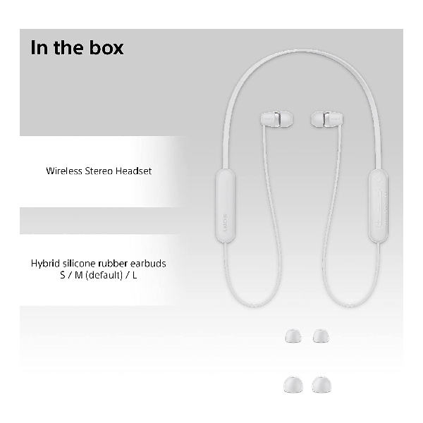 SONY WIC100W.CE7 In-Ear Wireless Headphones, White | Sony| Image 4