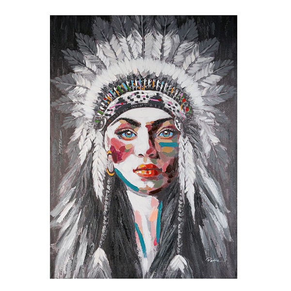 Painting on Canvas Indian female figure, 100x70 cm
