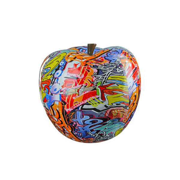 Poly Street Art Decorative Apple, Colorfull