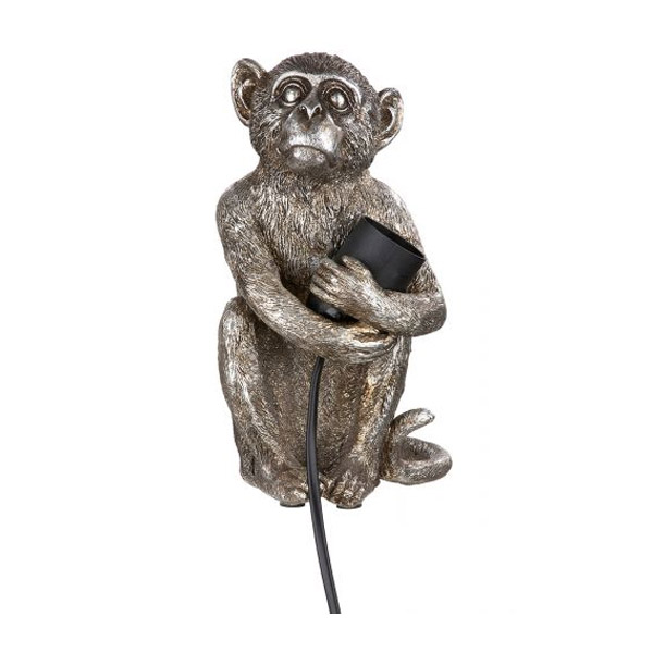 Monkey Antique Wall Lamp, Silver | Gilde| Image 2