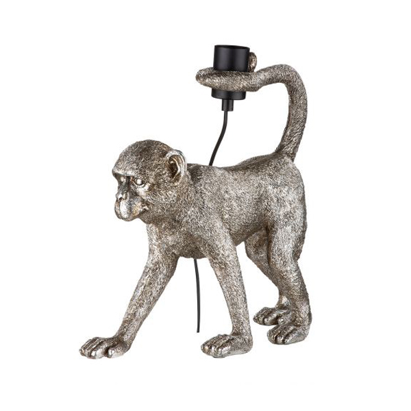Monkey Antique Table Lamp, Silver