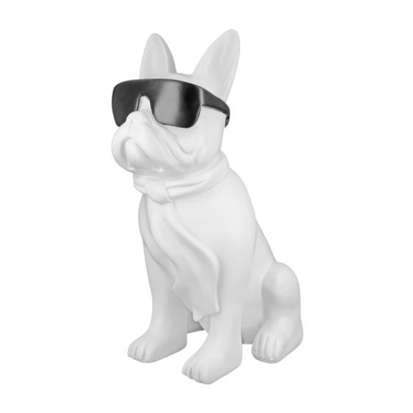 Poly Cool Διακοσμητικό Σκυλάκι, Άσπρο με Μαύρο