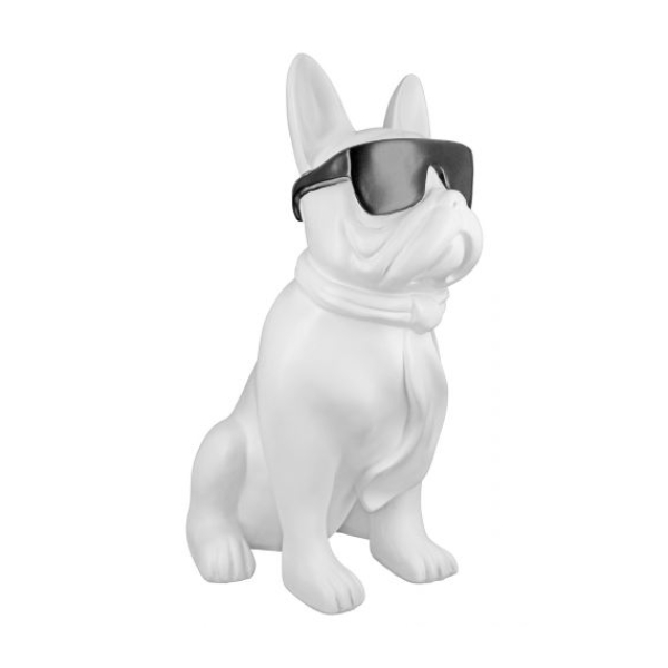 Poly Decorative Cool Dog, White with Black Details | Gilde| Image 2