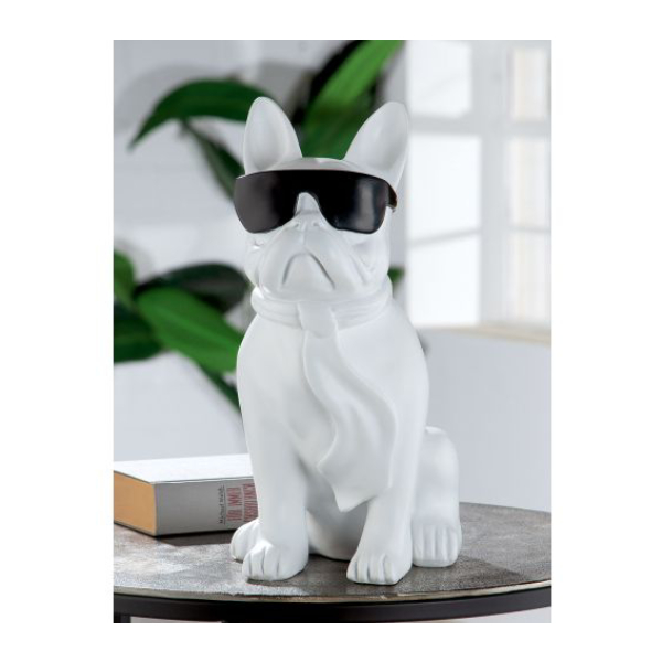 Poly Decorative Cool Dog, White with Black Details | Gilde| Image 4