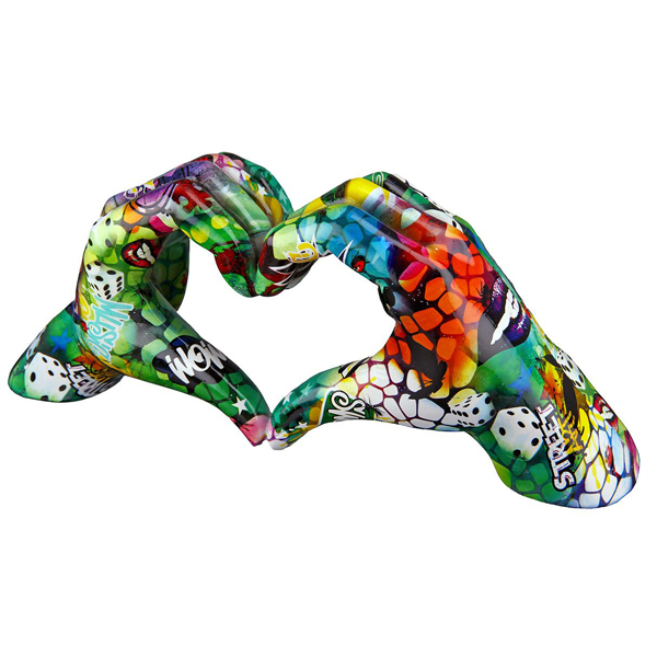 Poly Decorative Heart Shaped Hands, Colorfull