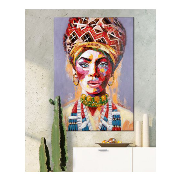 Painting on Canvas African Woman, 100x70 cm | Gilde| Image 2