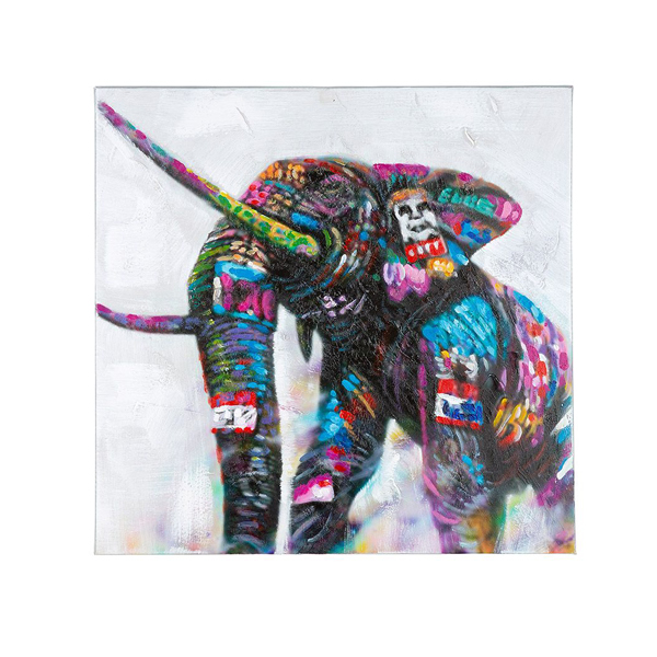 Πίνακας Ζωγραφικής σε Καμβά Elephant, 60x60 cm