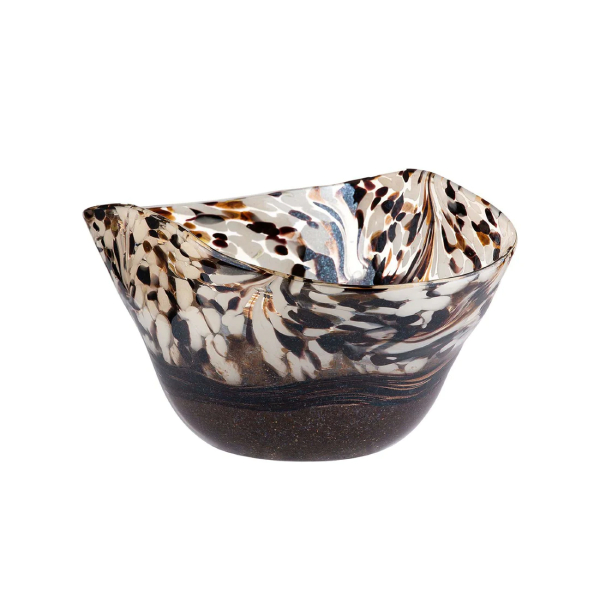 Alessia Glass Vase, Brown with Cream | Gilde| Image 2