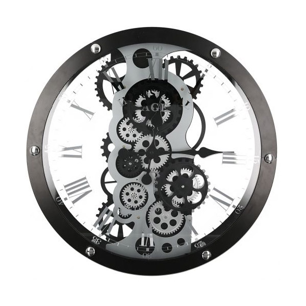 Βιομηχανικό Μεταλλικό Ρολόι Τοίχου 52 cm