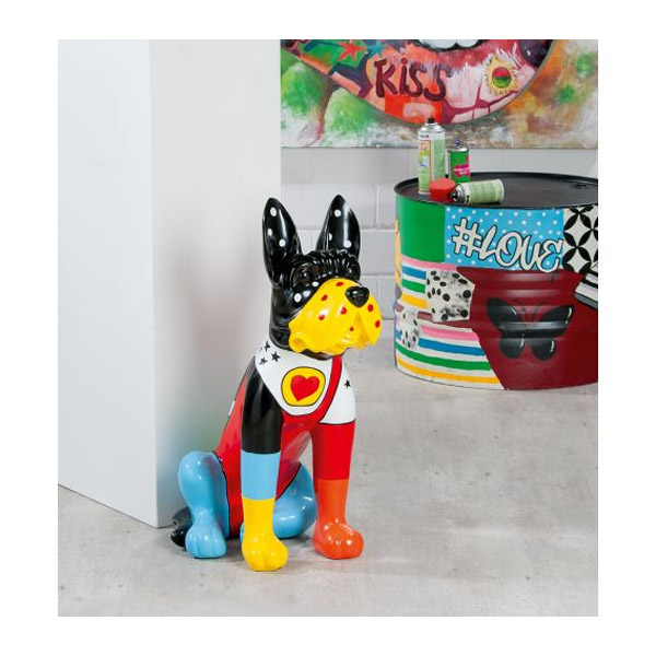 Polyresi Decorative Sculpture Doggy, Colorful | Gilde| Image 3