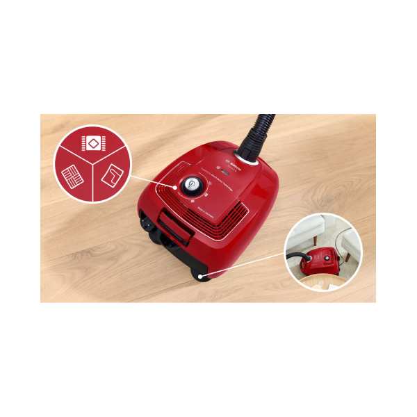 BOSCH BGB38RD2 Series 4 Vacuum Cleaner with Bag, Red | Bosch| Image 2