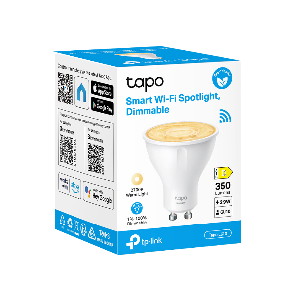 TP-LINK TAPO L610-GU10 Smart Wi-Fi Spotlight, White | Tp-link| Image 2