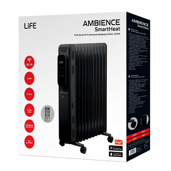 LIFE 221-0375 Ambience SmartHeat Electric Oil Filled Radiator, Black | Life| Image 5