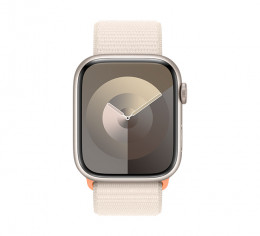 APPLE Smartwatch Series 9 GPS 45 mm, Starlight Aluminium with Starlight Sport Loop Strap One Size | Apple