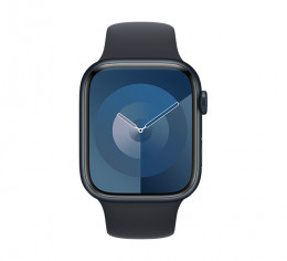 APPLE Smartwatch Series 9 GPS 45 mm, Midnight Aluminium with Midnight Sport Band Strap S/M | Apple