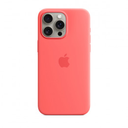 APPLE MT1V3ZM/A Silicone Case for iPhone 15 Pro Max with MagSafe, Guava | Apple