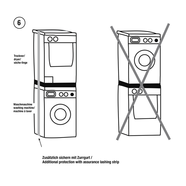 XAVAX 111363 Stacking Kit for Washing Machines/Dryers with Sliding Self, White | Xavax| Image 5