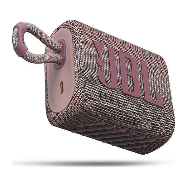 JBL Go 3 Portable Bluetooth Waterproof Speaker, Pink