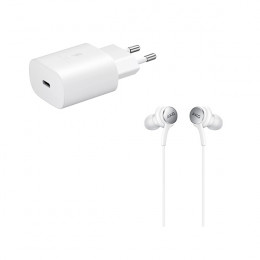 SAMSUNG Set Charger and Headphones, White | Samsung