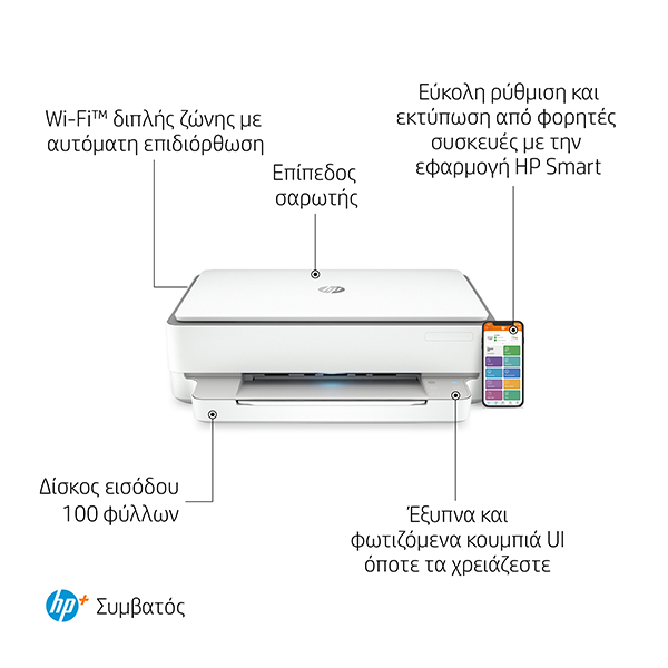 HP ENVY 6020e All-in-One Printer, Double-Sided, with bonus 3 months Instant Ink with HP+ | Hp| Image 3