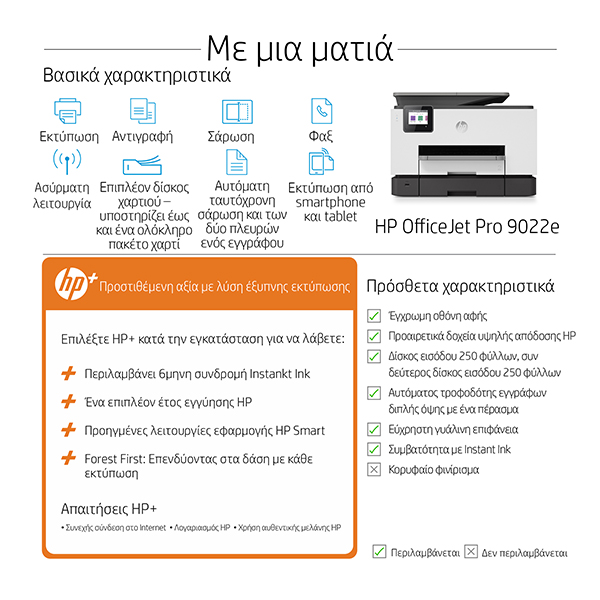 HP OfficeJet Pro 9022e All-in-One Πολυμηχάνημα με Bonus 3 μήνες Instant Ink μέσω HP+ | Hp| Image 4