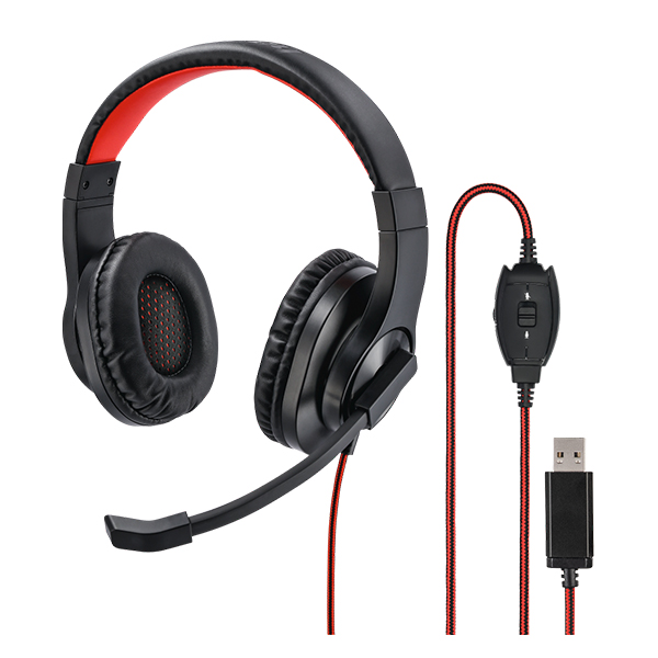 HAMA 00139927 HS-USB400 Over-Ear Wired Headphones, Black