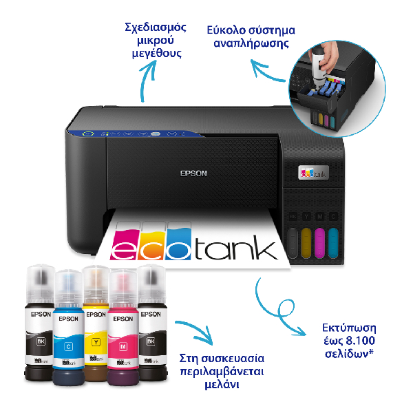EPSON EcoTank L5290 Multifunction Wi-Fi Ink Tank A4 Printer, With Up To 3 Years Of Ink Included | Epson| Image 2