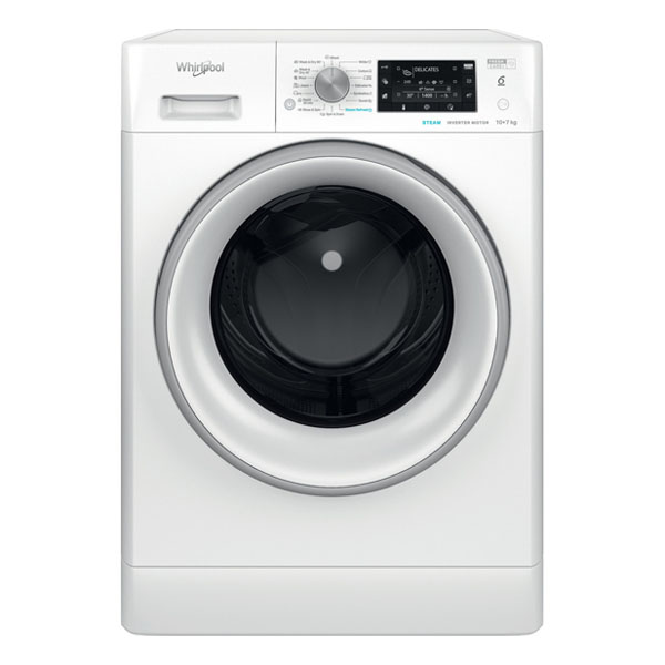 WHIRLPOOL 9W-FFWDD1076258SVEUN Washing Machine & Dryer 10/7 kg, White