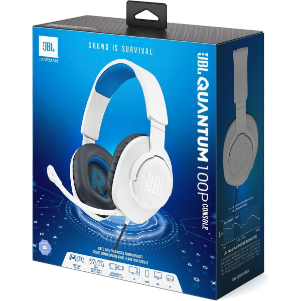 JBL Quantum 100P Over-Ear Headphones, White | Jbl| Image 5