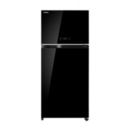 TOSHIBA AG820U-CY(XK) Refrigerator with Upper Freezer, Black Glass | Toshiba