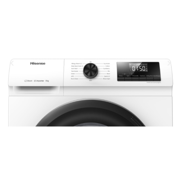 HISENSE WFQP8014EVM Washing Machine 8 Κg, White | Hisense| Image 3