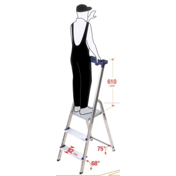 FACAL FAC-DL/5 Aluminum Ladder 4+1 steps | Facal| Image 2