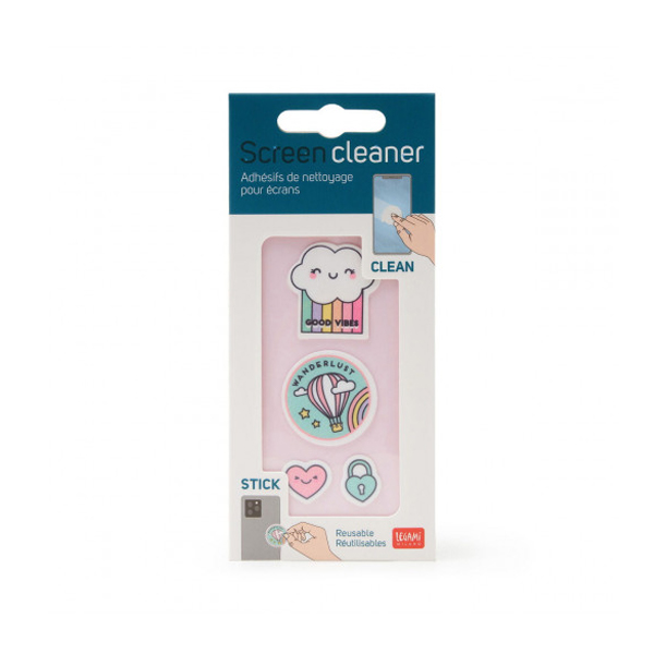LEGAMI SCS0001 Sticker Screen Cleaner with Good Vibes Designs