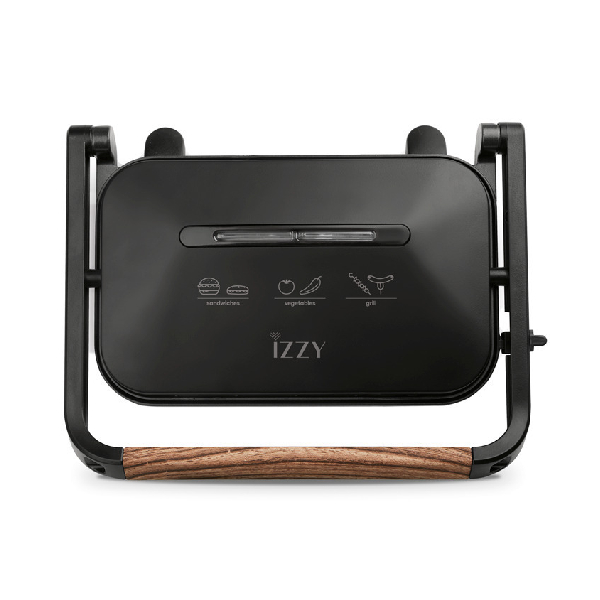 IZZY 224144 Panini Grill Wooden, Black 